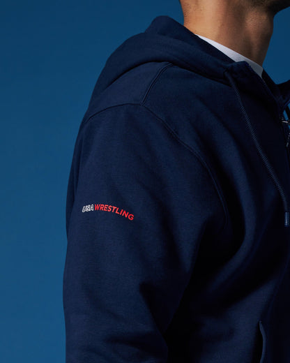 RUDIS USA Wrestling Logo Comfort Fleece Full Zip for Men
