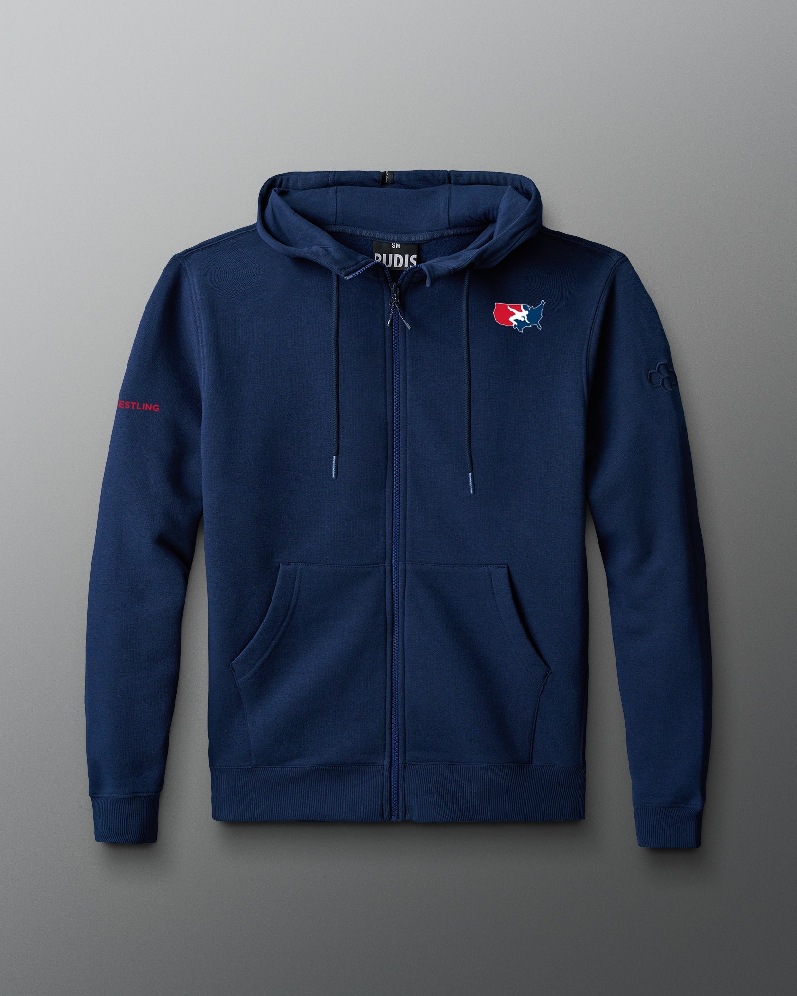 RUDIS USA Wrestling Logo Comfort Fleece Full Zip for Men