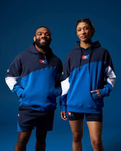 RUDIS USA Wrestling Colorblock Hoodie - Navy/Blue/White