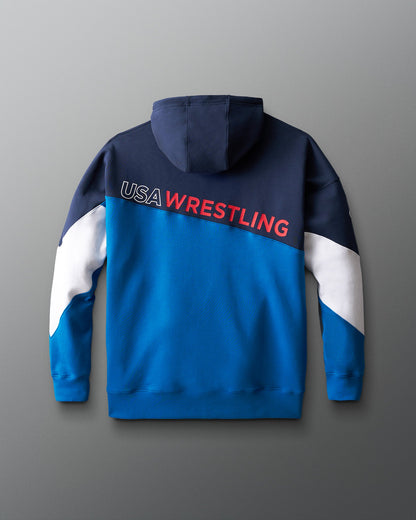RUDIS USA Wrestling Colorblock Hoodie - Navy/Blue/White