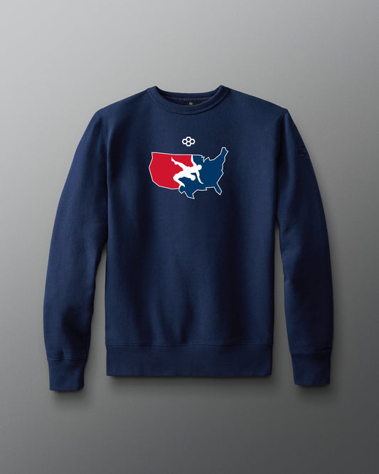 RUDIS USA Wrestling Logo Comfort Fleece Crewneck - Unmatched Performance