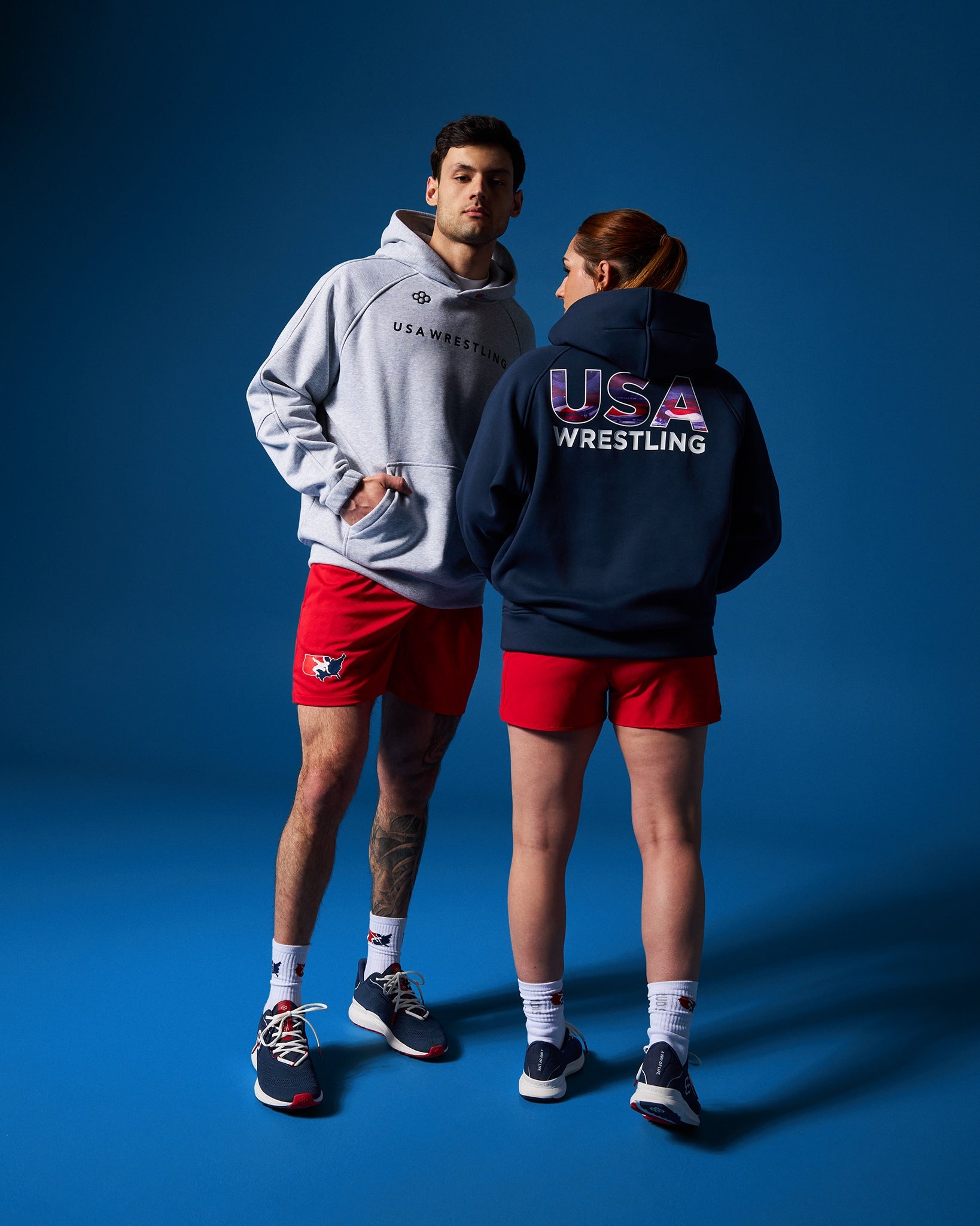 RUDIS Official USA Wrestling Tech Fleece Hoodie for Men