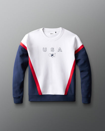 RUDIS USA Wrestling Colorblock Crewneck - Official USA Wrestling Apparel