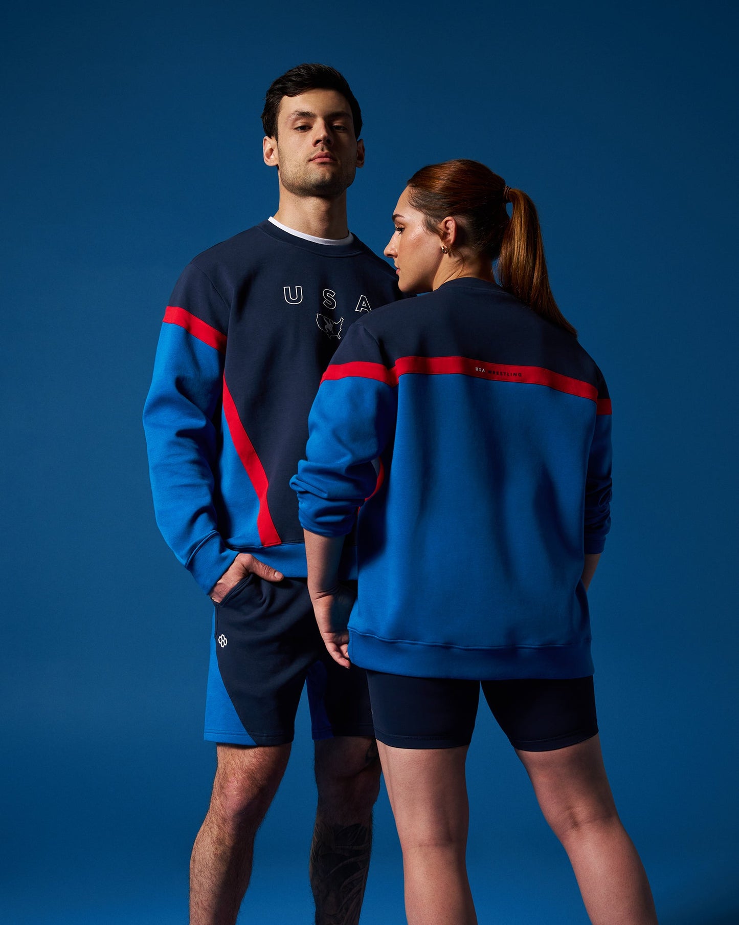 RUDIS USA Wrestling Colorblock Crewneck - Official USA Wrestling Apparel