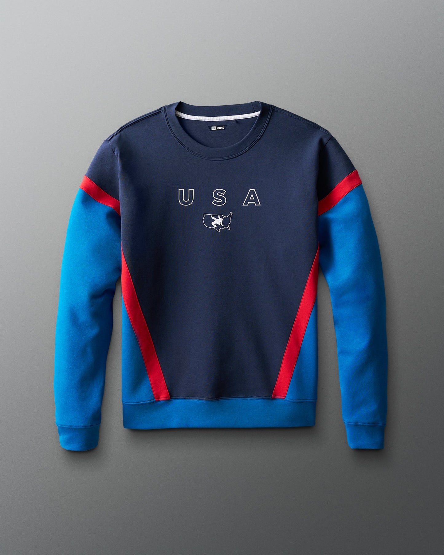 RUDIS USA Wrestling Colorblock Crewneck - Official USA Wrestling Apparel