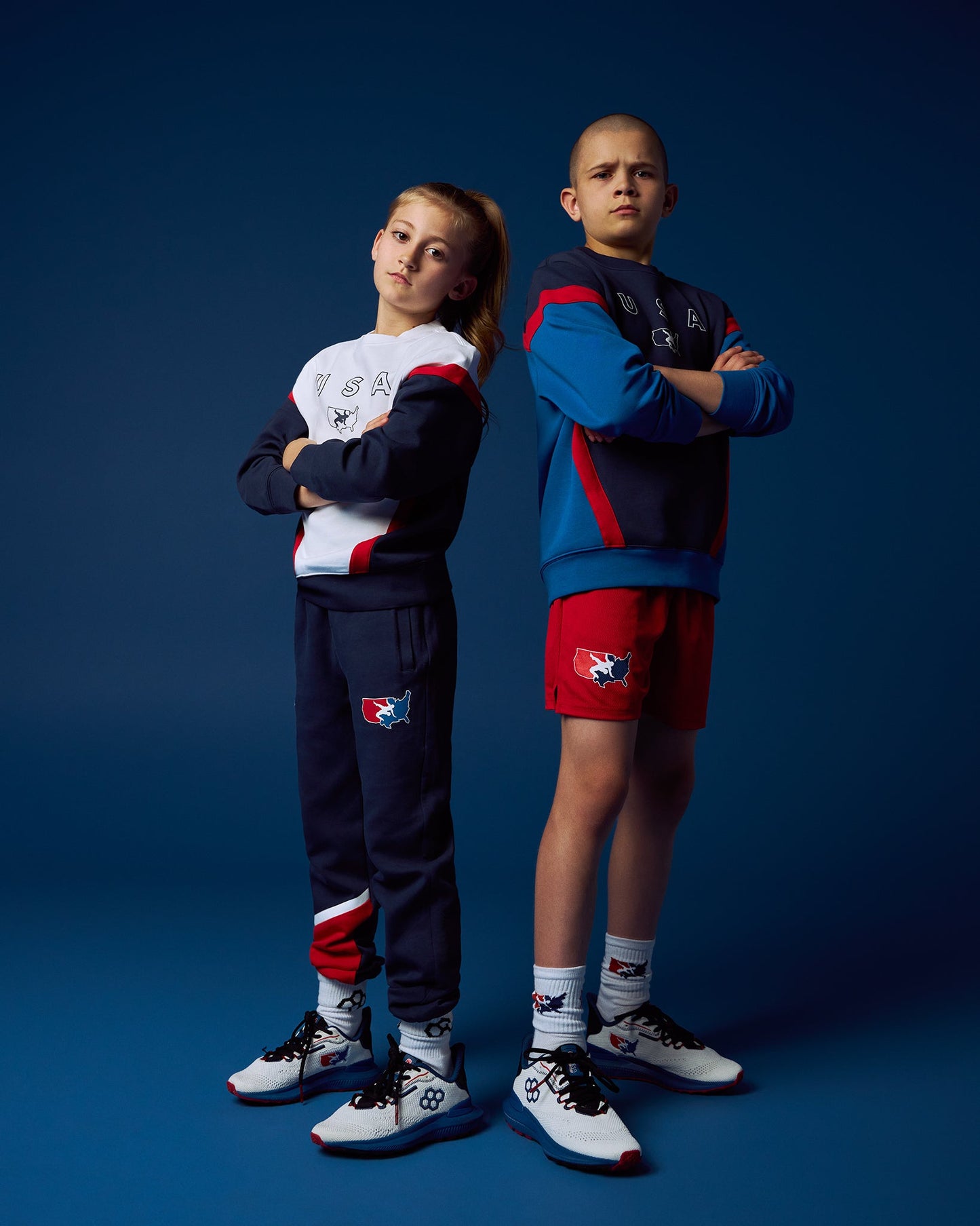 RUDIS USA Wrestling Colorblock Youth Crewneck - Fierce Style