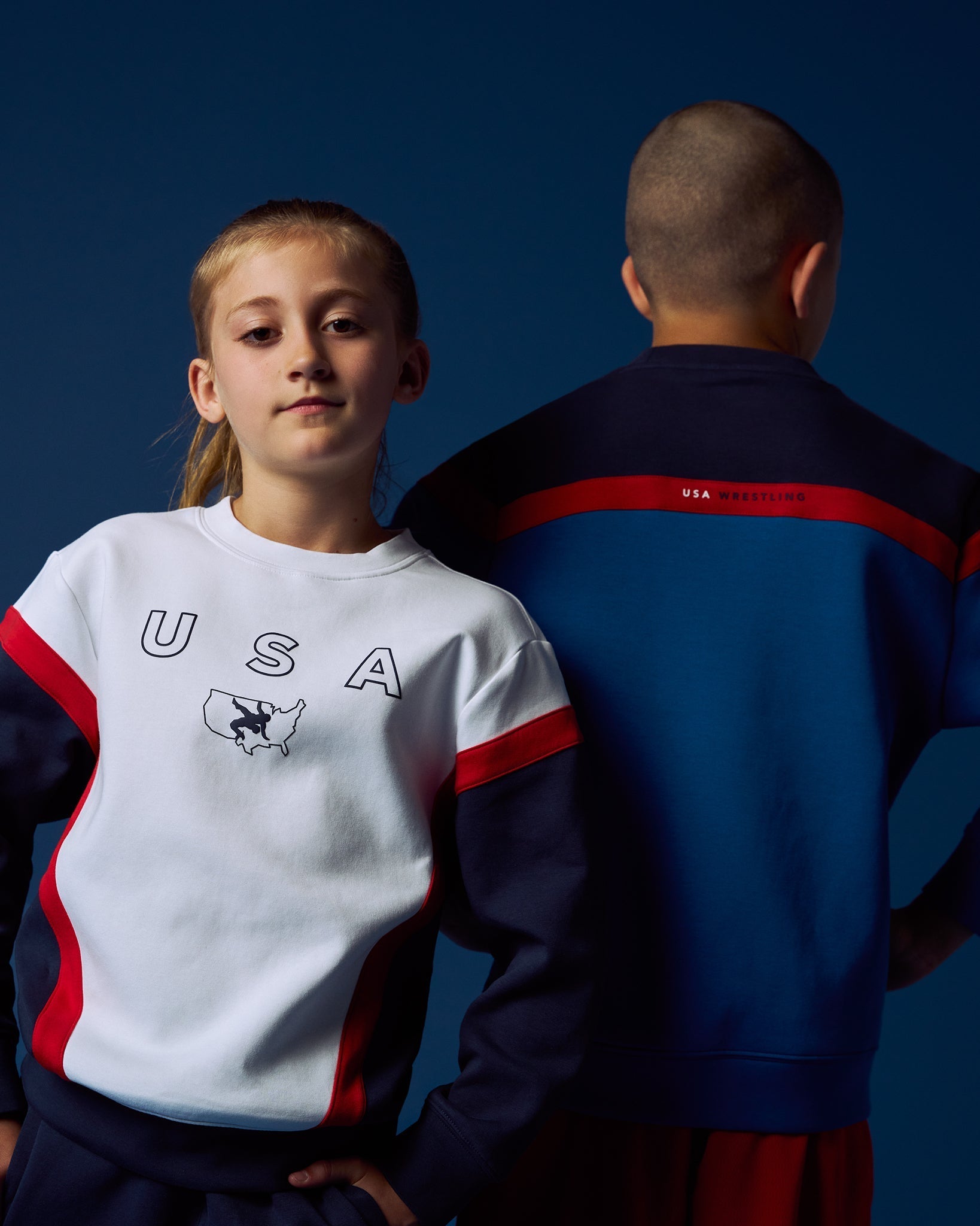 RUDIS USA Wrestling Colorblock Youth Crewneck - Fierce Style