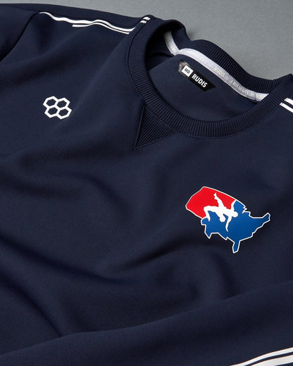 RUDIS USA Wrestling Chronicle Elite Crewneck - Official USA Wrestling Gear for Competitors