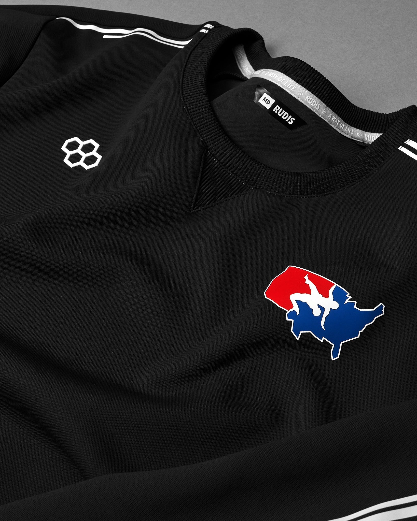 RUDIS USA Wrestling Chronicle Elite Crewneck - Official USA Wrestling Gear for Competitors