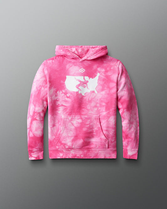 RUDIS USA Wrestling Logo Youth Tie-Dye Hoodie