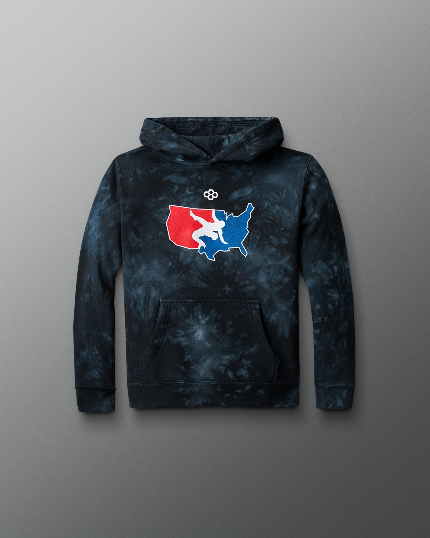 RUDIS USA Wrestling Logo Youth Tie-Dye Hoodie
