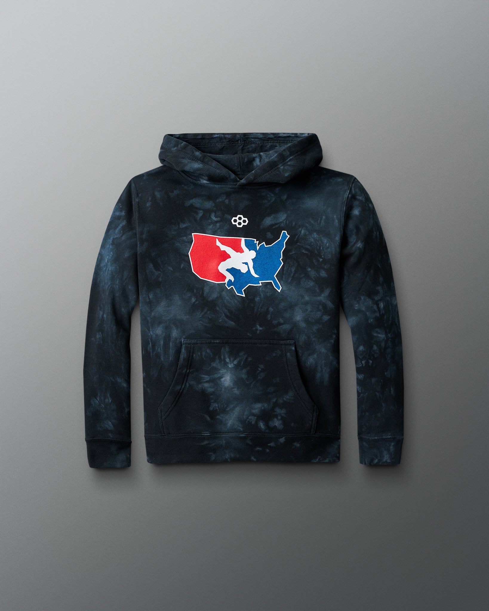 RUDIS USA Wrestling Logo Youth Tie-Dye Hoodie