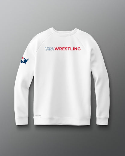RUDIS USA Wrestling Wordmark COOL-FEEL Crewneck - Officially Licensed USA Wrestling Apparel
