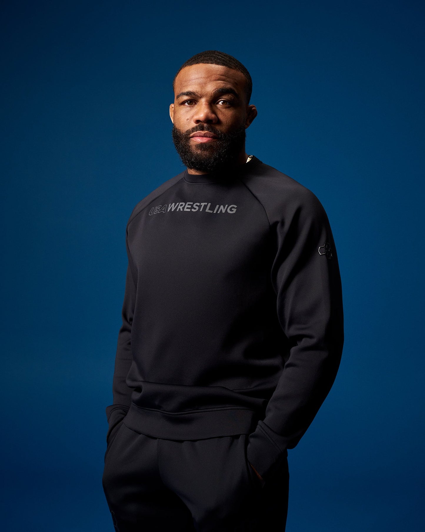 RUDIS USA Wrestling Wordmark COOL-FEEL Crewneck - Officially Licensed USA Wrestling Apparel