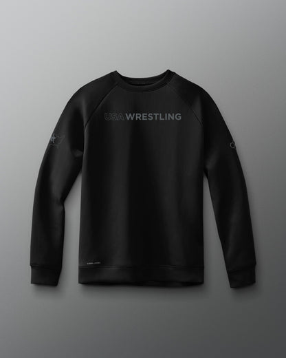 RUDIS USA Wrestling Wordmark COOL-FEEL Crewneck - Officially Licensed USA Wrestling Apparel