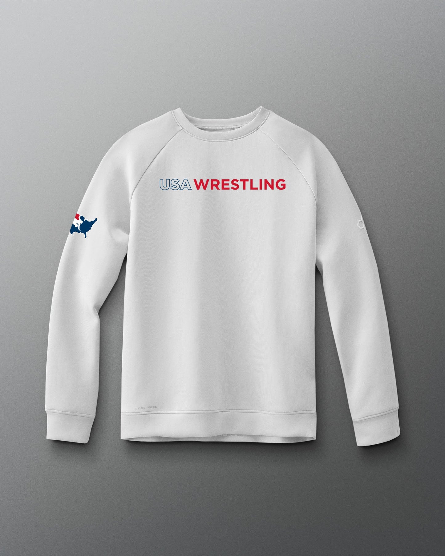 RUDIS USA Wrestling Wordmark COOL-FEEL Crewneck - Officially Licensed USA Wrestling Apparel