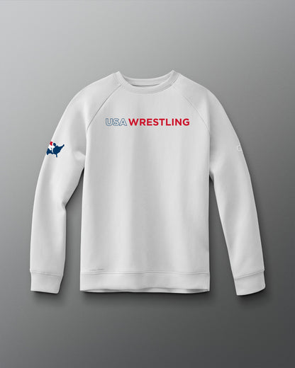 RUDIS USA Wrestling Wordmark COOL-FEEL Crewneck - Officially Licensed USA Wrestling Apparel