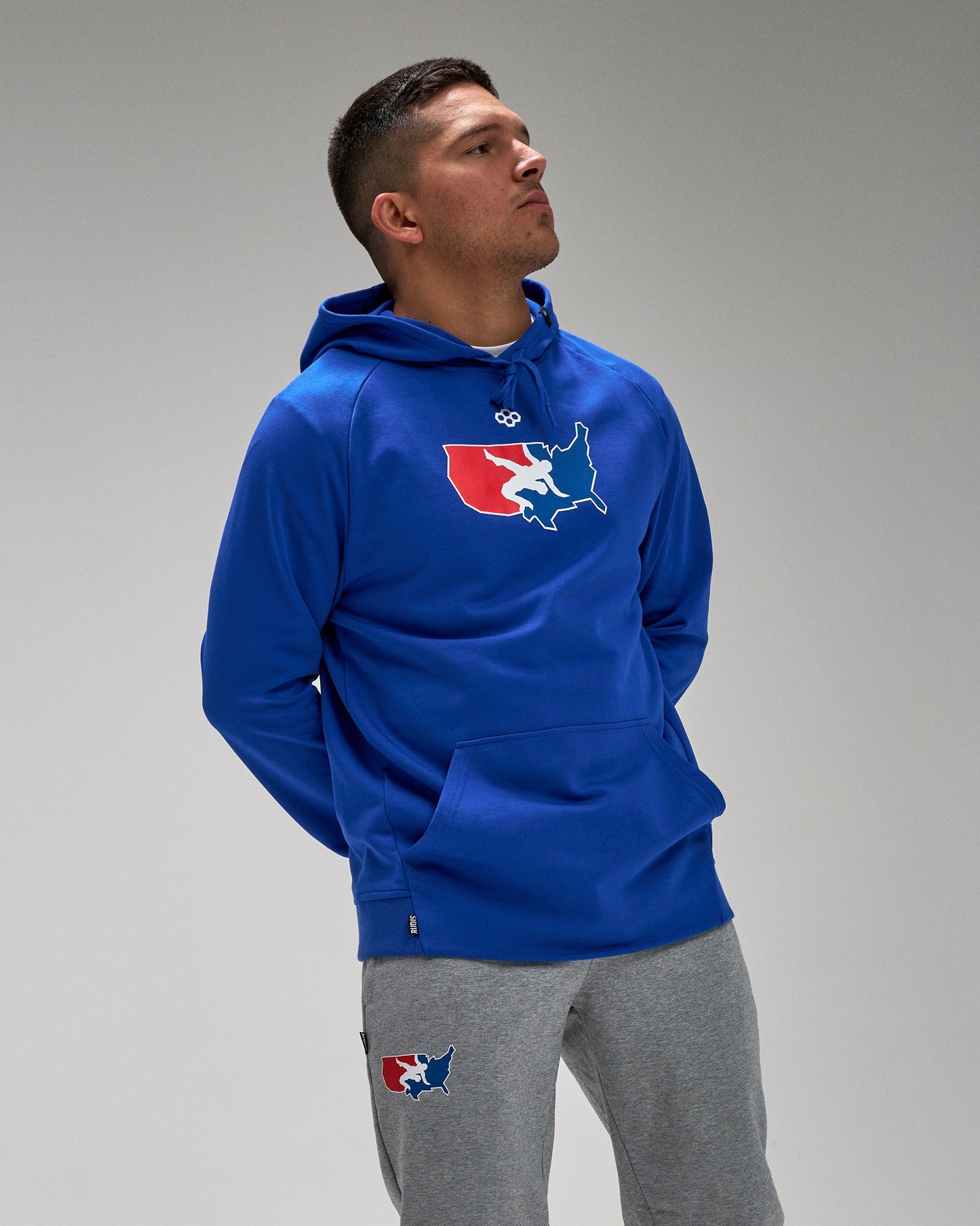 RUDIS Men's USA Wrestling Logo Elite Terry Hoodie - Official USA Wrestling Hoodie