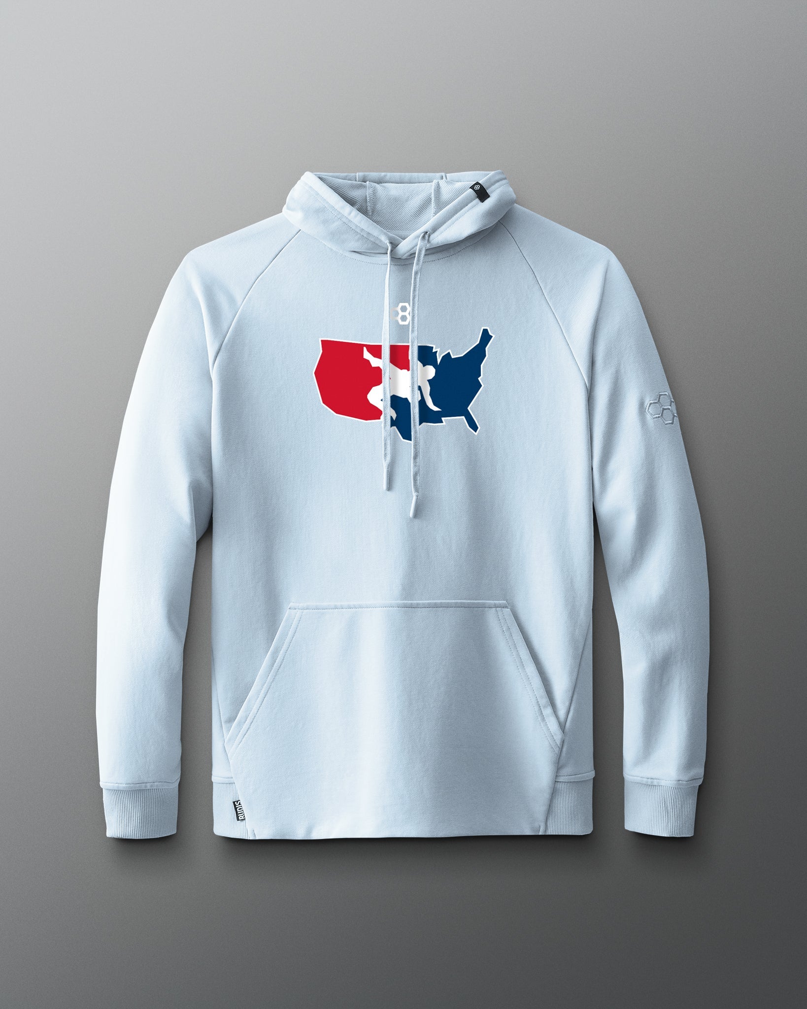 RUDIS Men's USA Wrestling Logo Elite Terry Hoodie - Official USA Wrestling Hoodie