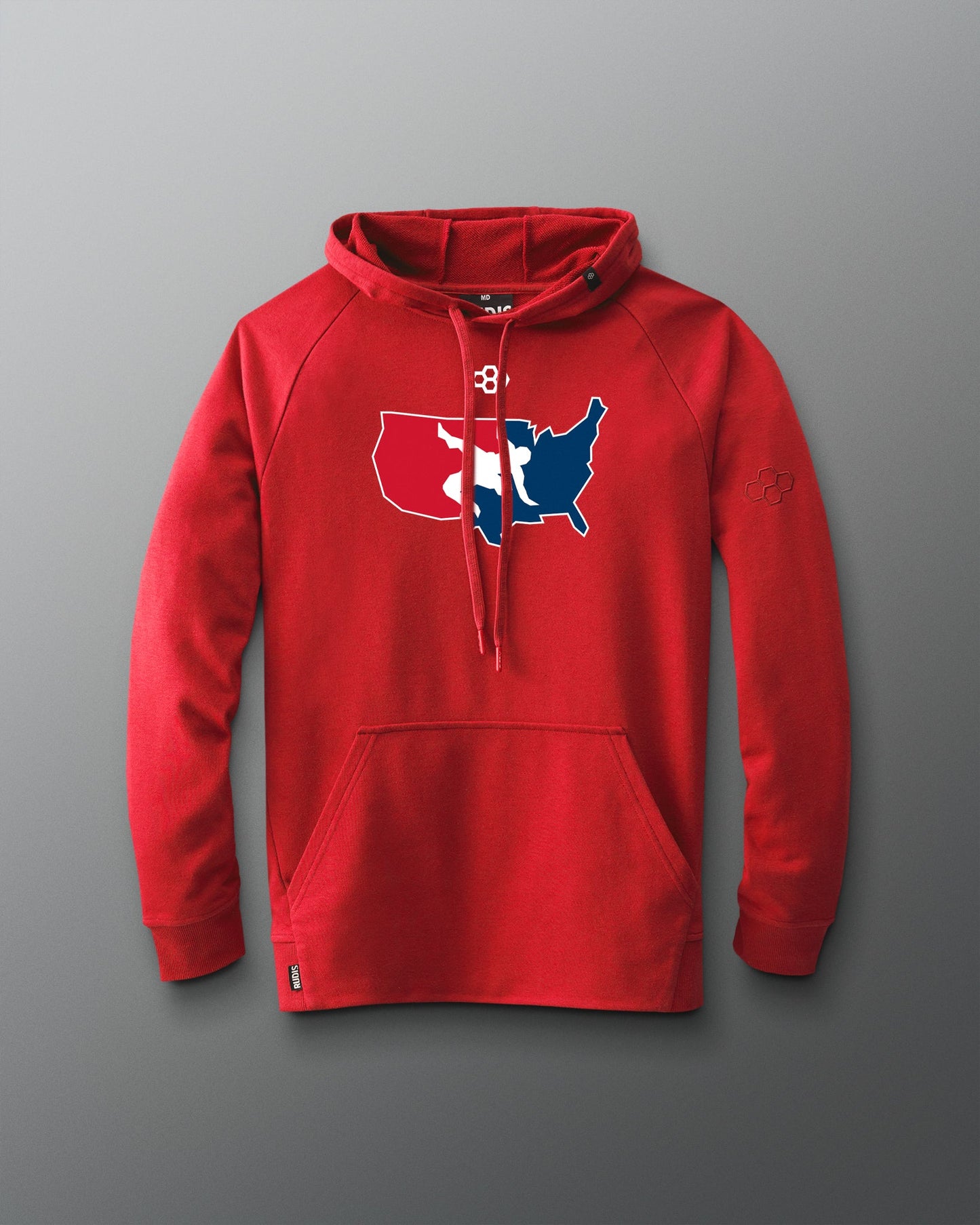 RUDIS Men's USA Wrestling Logo Elite Terry Hoodie - Official USA Wrestling Hoodie