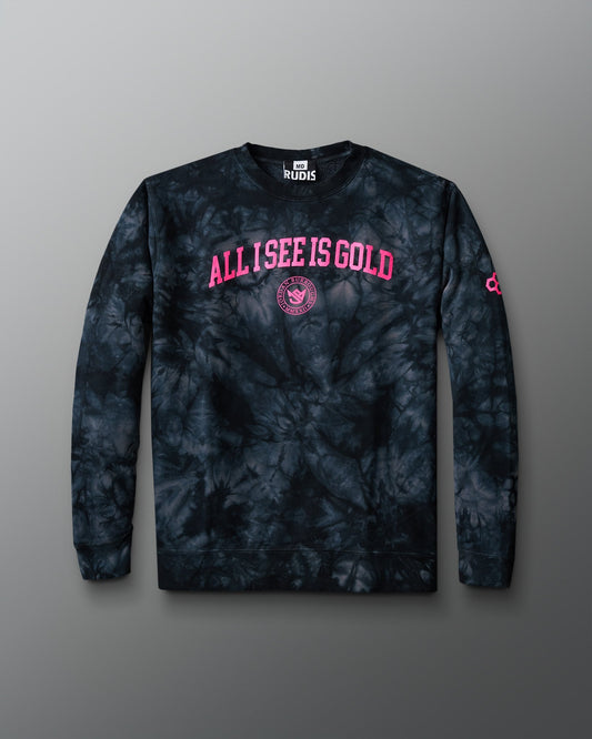 RUDIS JB All I See Is Gold Academy Tie Dye Crewneck