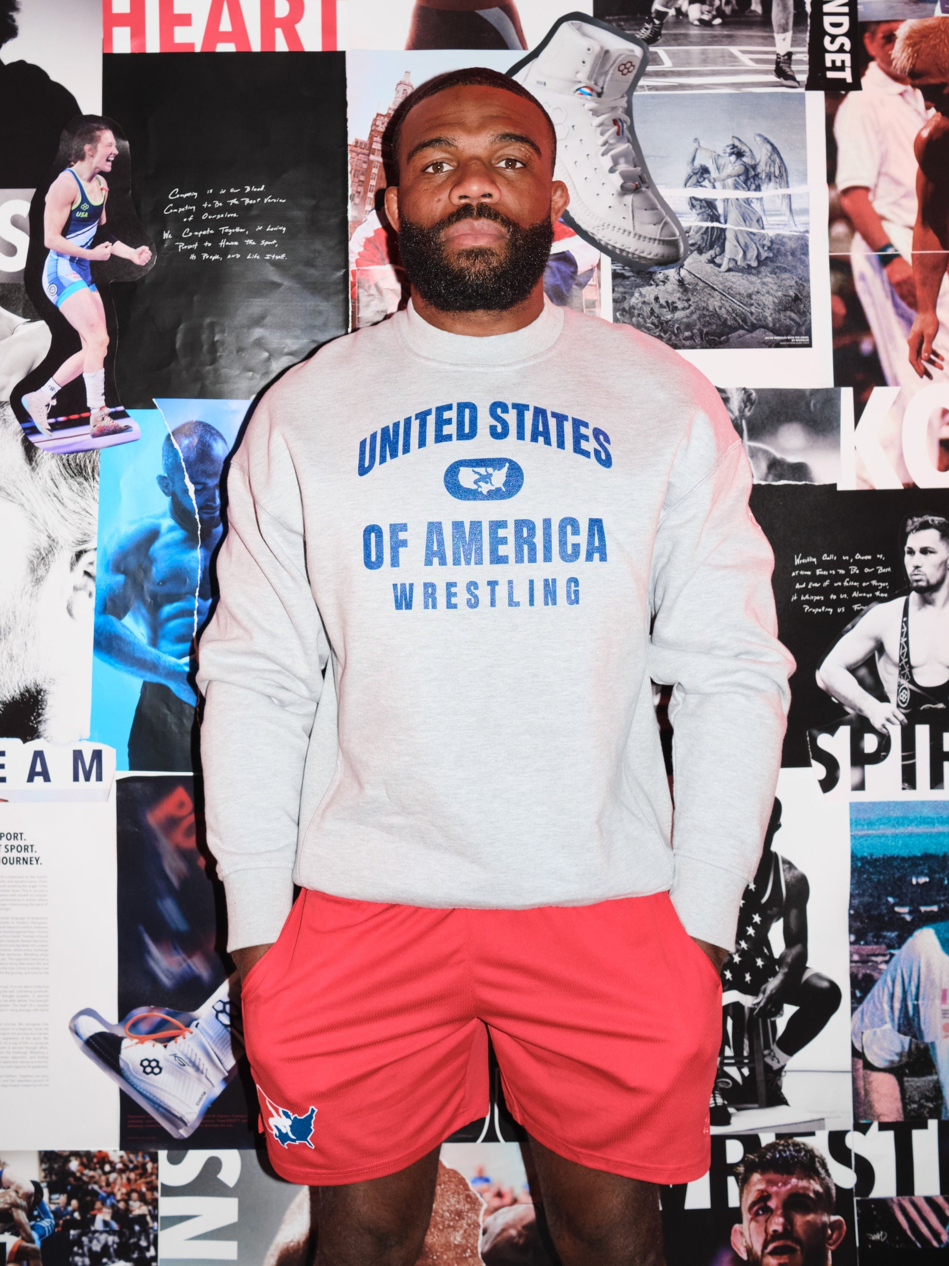 RUDIS USA Wrestling Titan Heavyweight Crewneck for Men