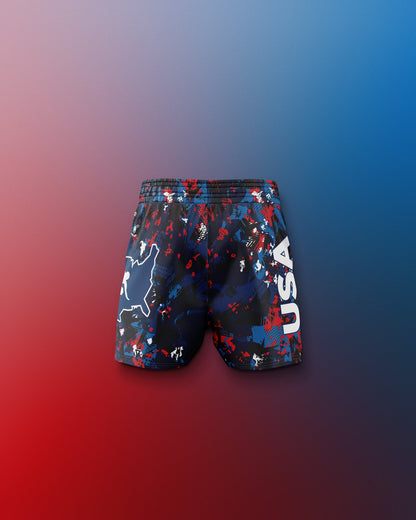 RUDIS USA Wrestling Scatter Icon Youth Sublimated Shorts