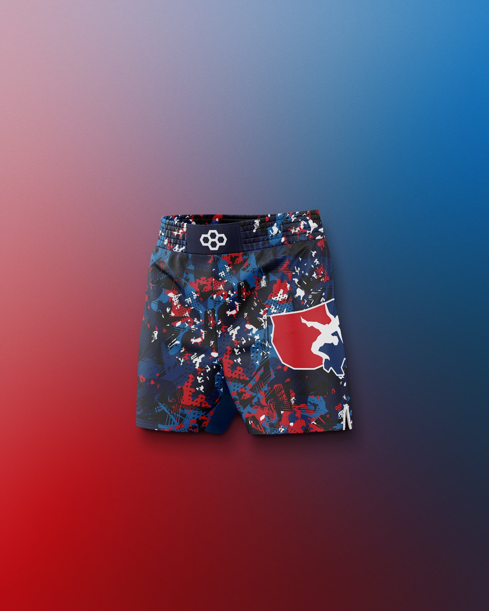 RUDIS USA Wrestling Scatter Icon Youth Sublimated Shorts