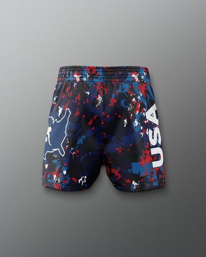 RUDIS Men's USA Wrestling Scatter Icon Sublimated Shorts