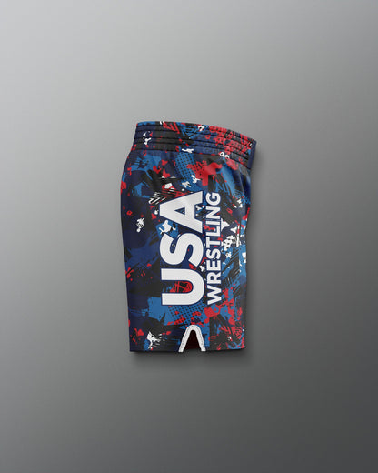 RUDIS Men's USA Wrestling Scatter Icon Sublimated Shorts
