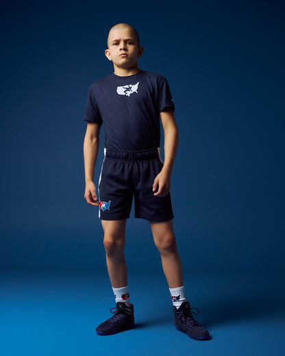 RUDIS USA Wrestling 5" Panel Youth Mesh Shorts - Official USA Wrestling Gear