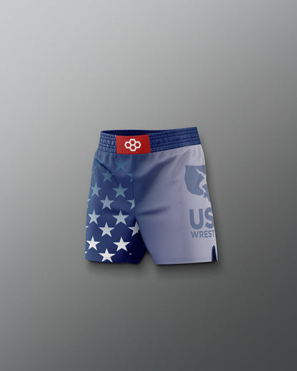RUDIS USA Wrestling Flag Youth Sublimated Shorts