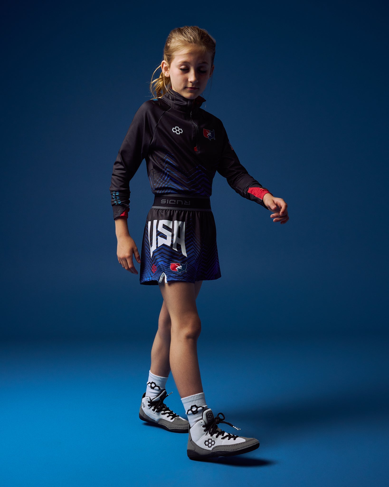 RUDIS USA Wrestling Girl's Sublimated Shorts - Unleash Your Spirit