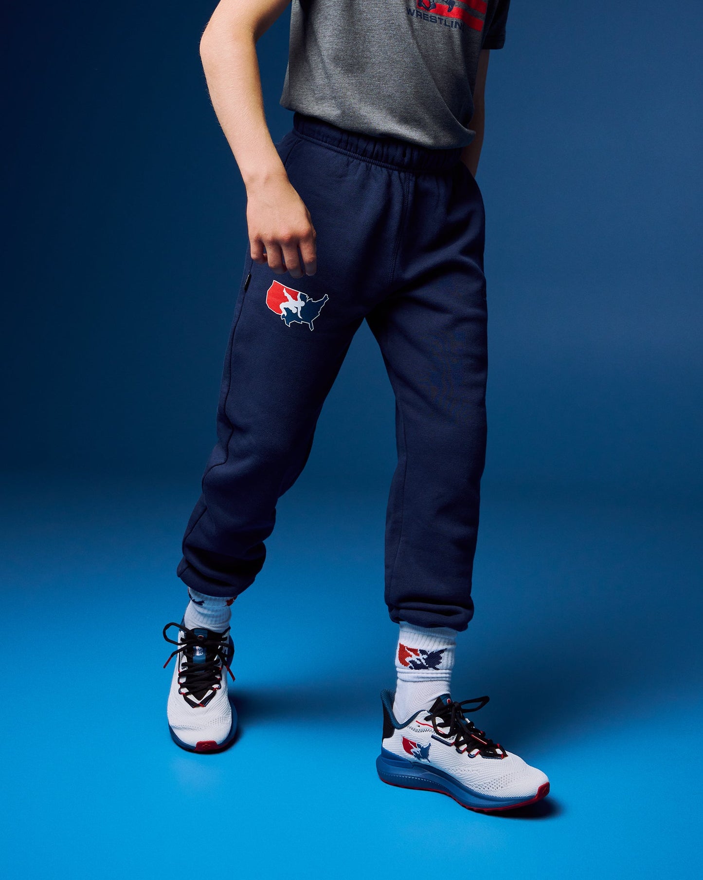 RUDIS USA Wrestling Logo Comfort Fleece Youth Sweatpant