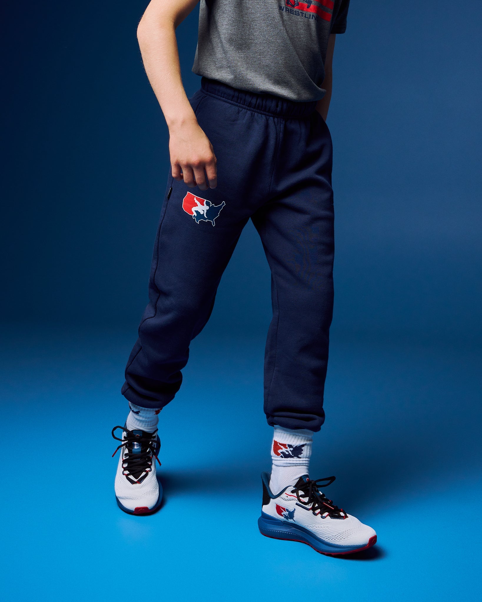 RUDIS USA Wrestling Logo Comfort Fleece Youth Sweatpant