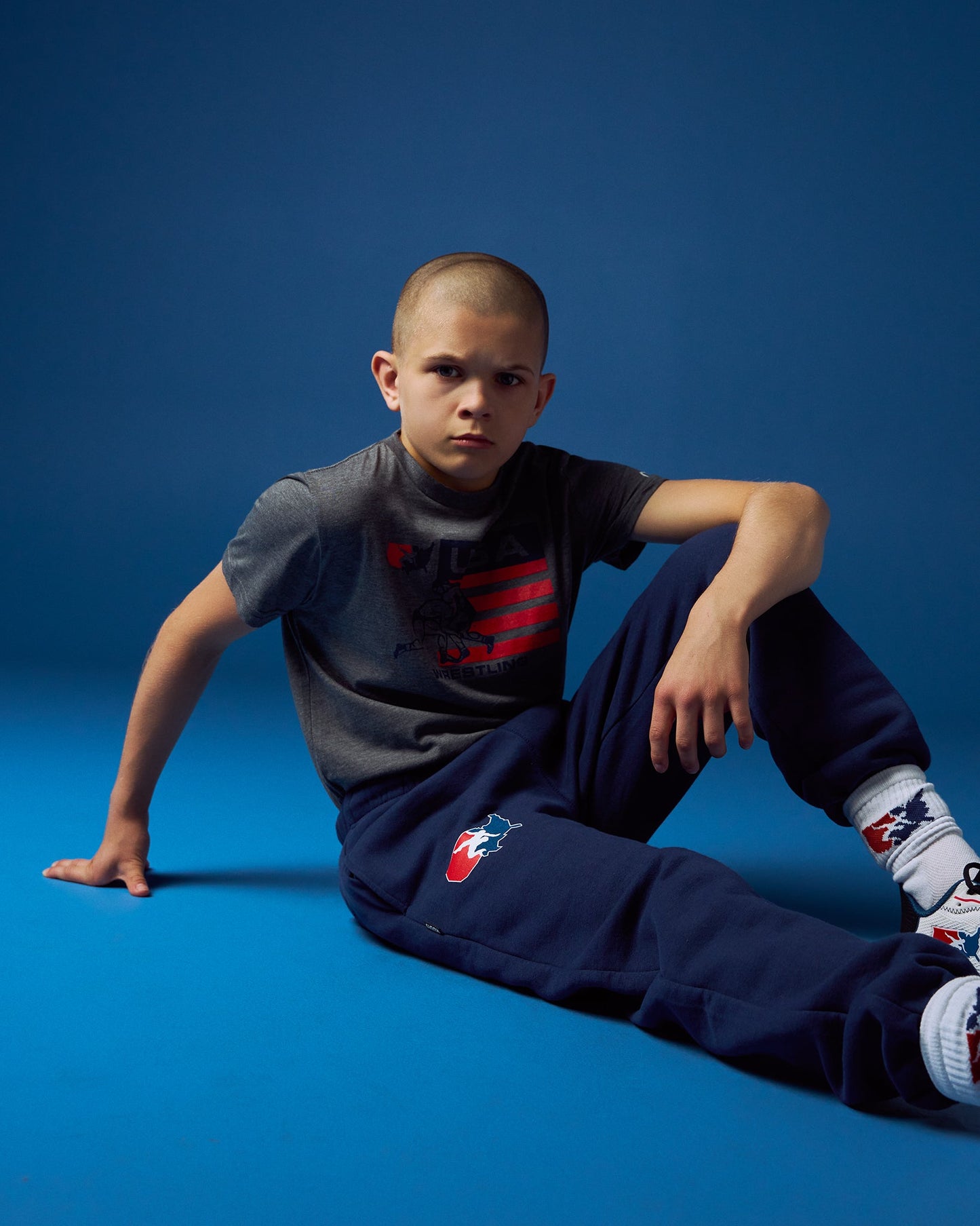 RUDIS USA Wrestling Logo Comfort Fleece Youth Sweatpant