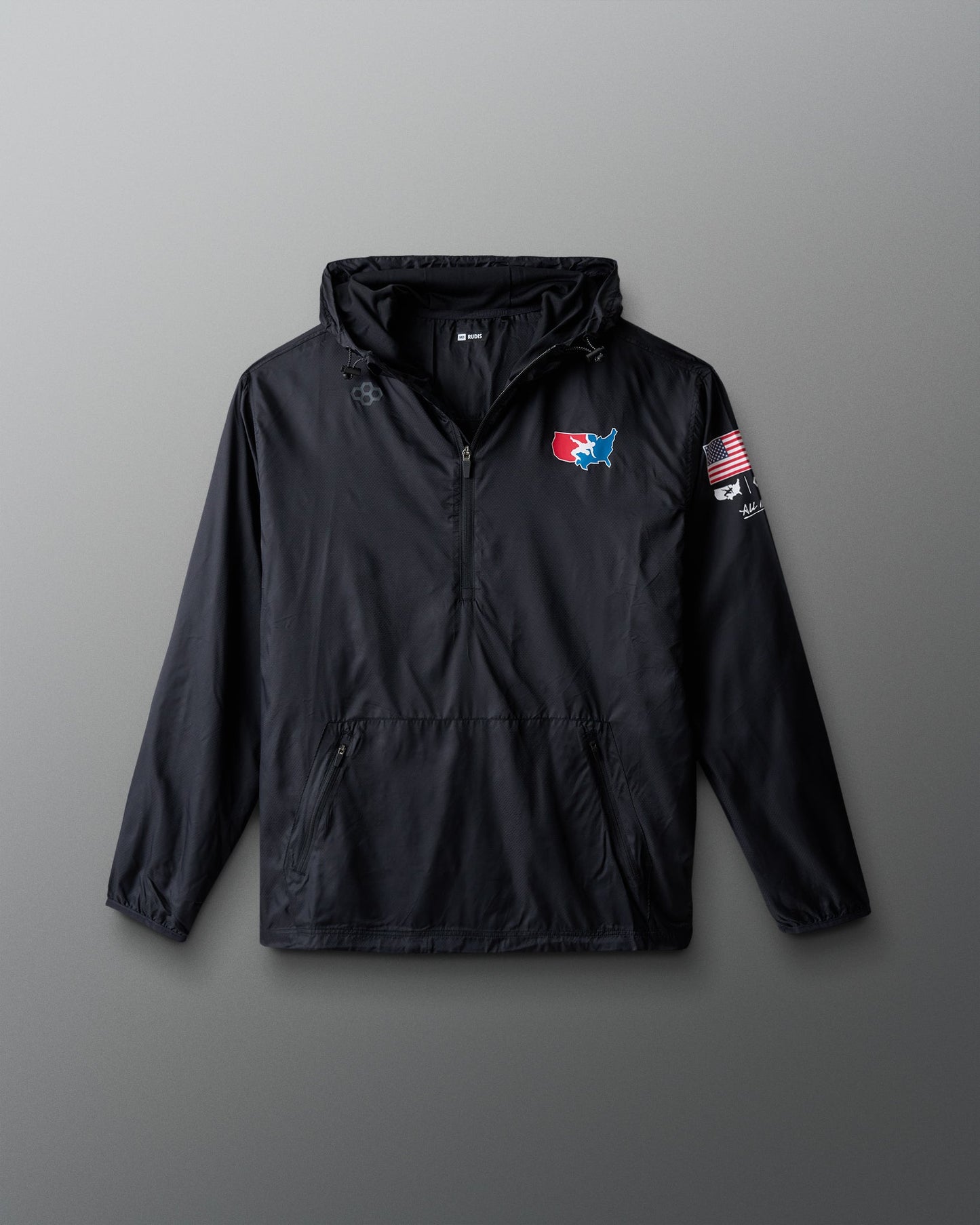 RUDIS USA Wrestling Motion Windbreaker - Black