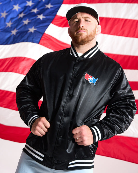 RUDIS USA Wrestling Logo Satin Jacket