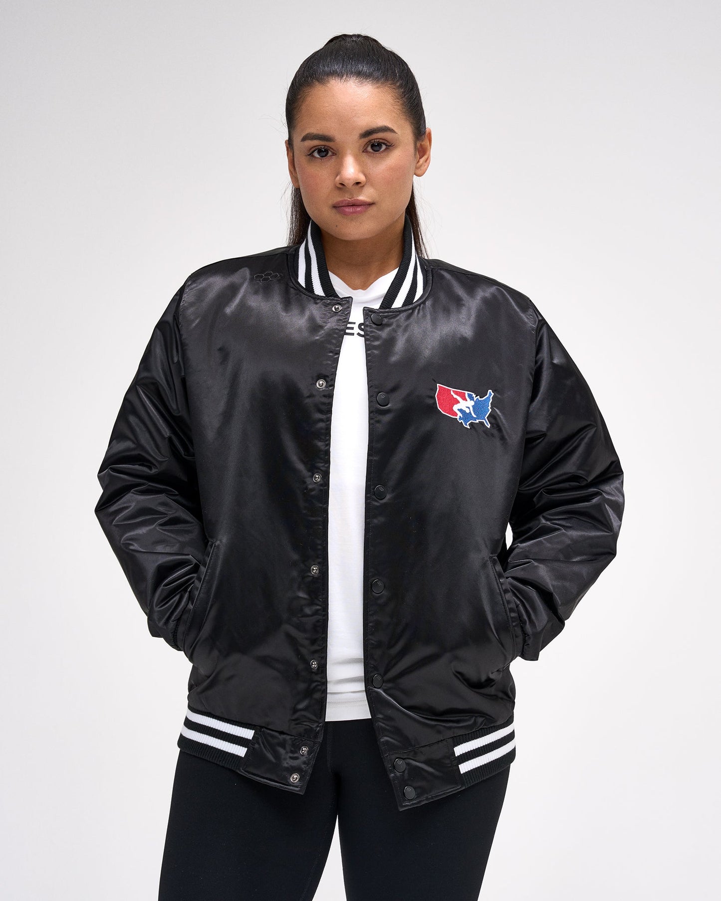 RUDIS USA Wrestling Logo Satin Jacket