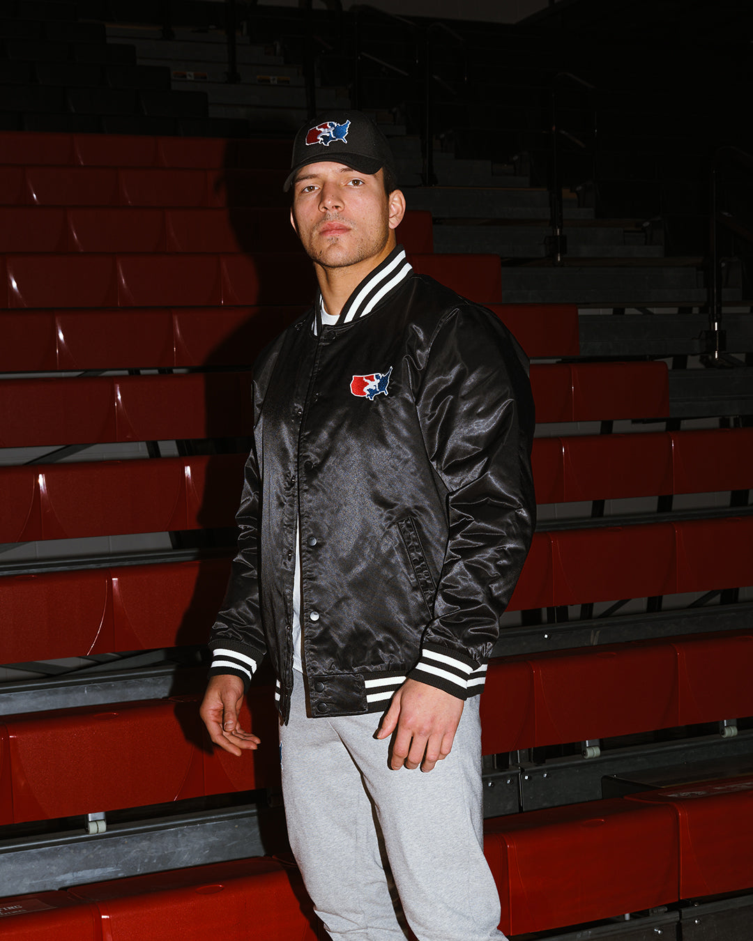 RUDIS USA Wrestling Logo Satin Jacket