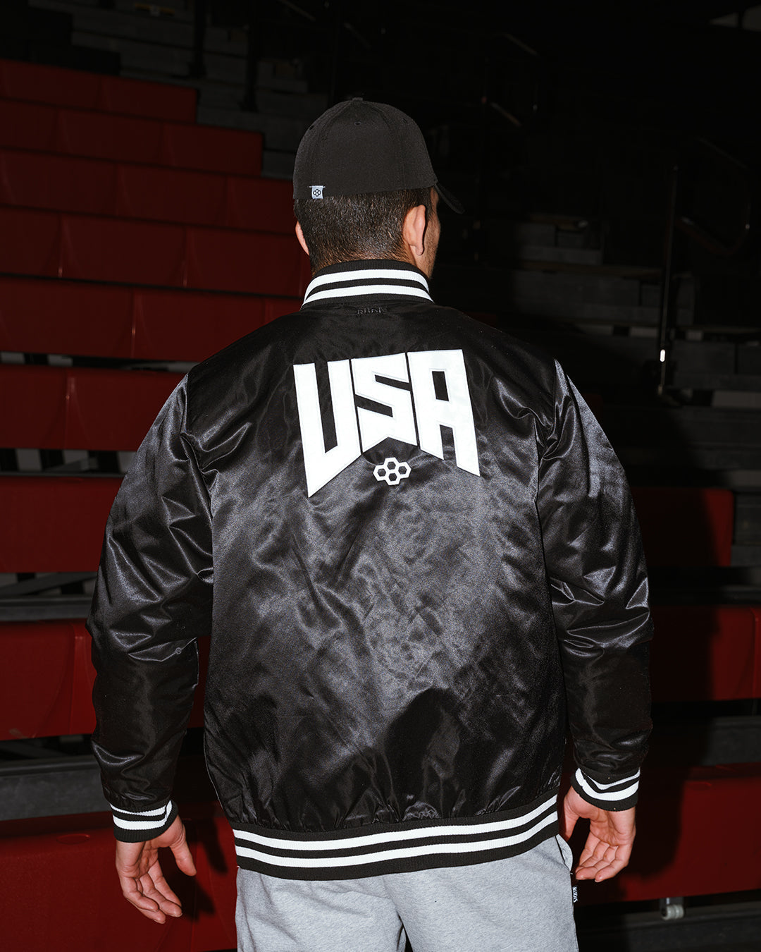RUDIS USA Wrestling Logo Satin Jacket