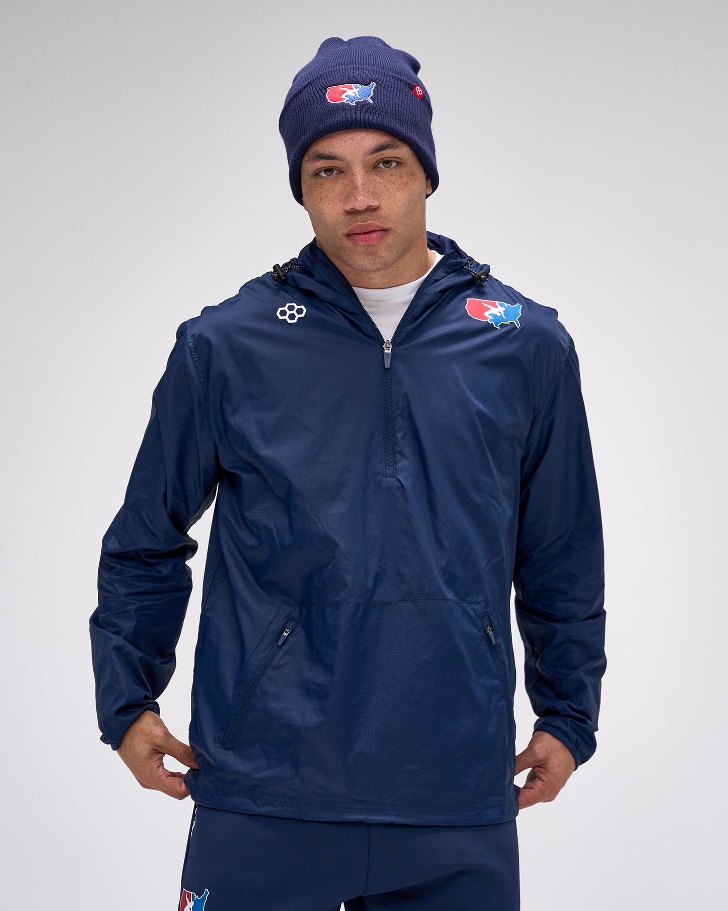 RUDIS USA Wrestling Air 1/4 Zip Windbreaker - Official USA Wrestling Merchandise