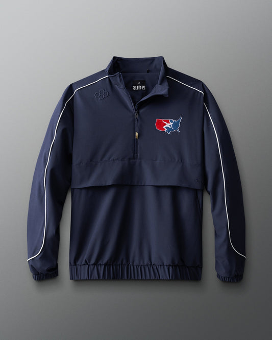 RUDIS USA Wrestling Logo 1/4 Zip Windbreaker for Men