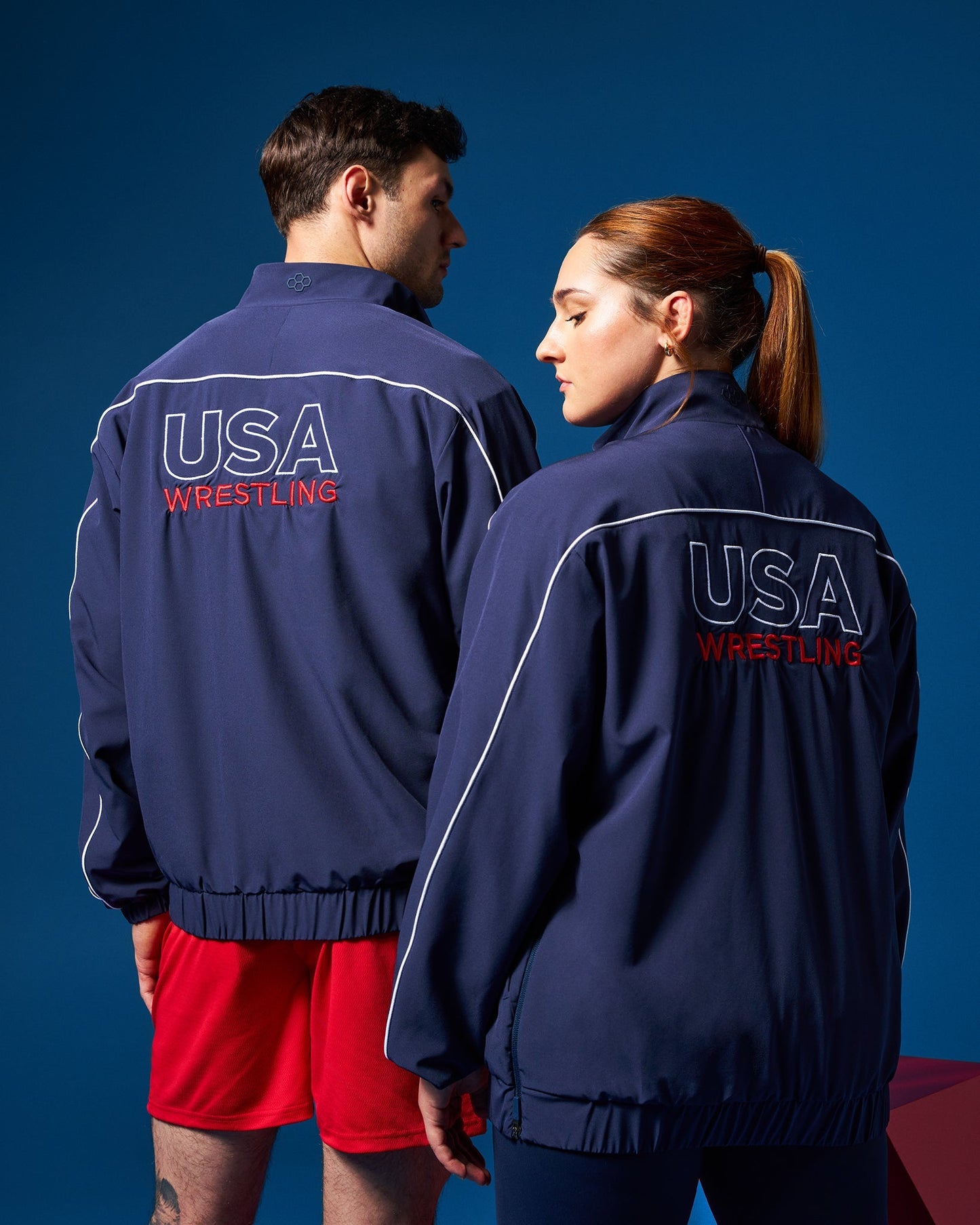 RUDIS USA Wrestling Logo 1/4 Zip Windbreaker for Men