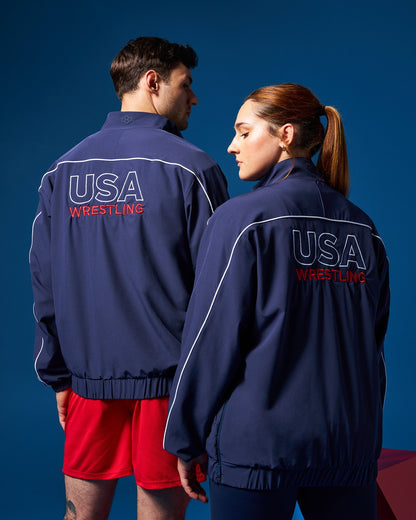 RUDIS USA Wrestling Logo 1/4 Zip Windbreaker for Men