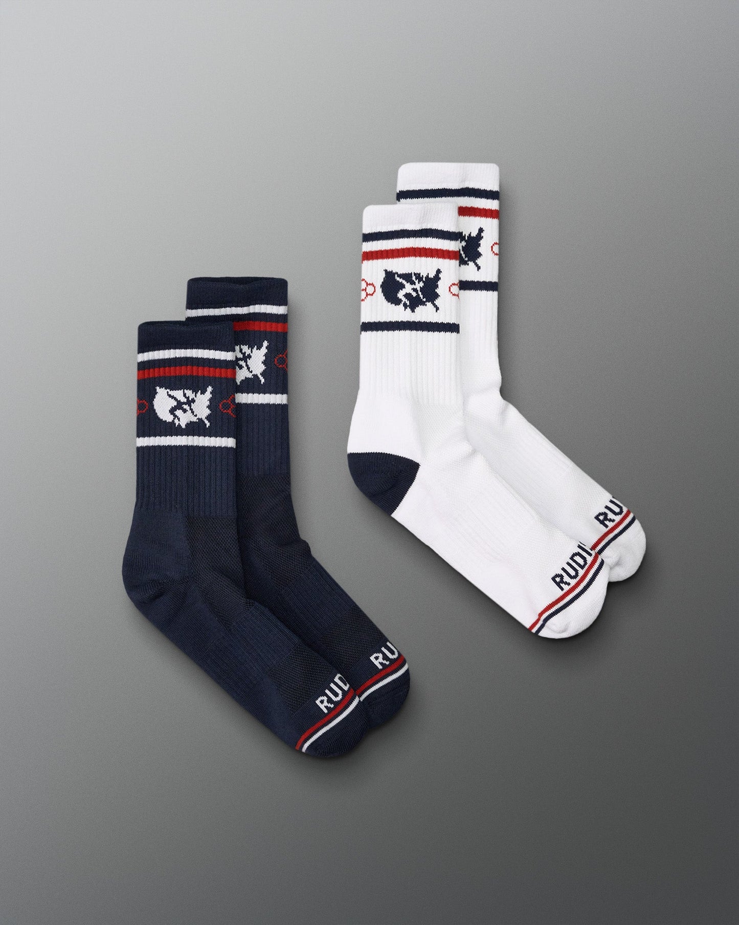 RUDIS USA Wrestling Cushion Crew Socks (2 Pair) - Officially Licensed USA Wrestling