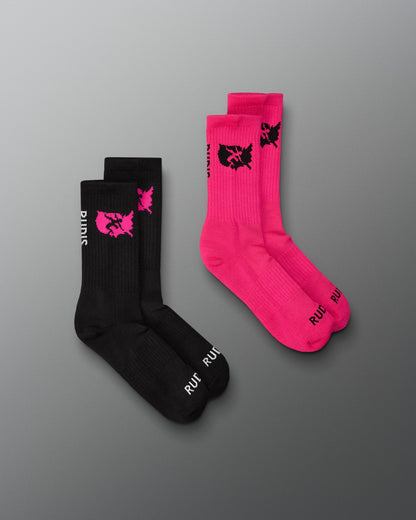 RUDIS USA Wrestling Cushion Crew Socks (2 Pair) - Officially Licensed USA Wrestling