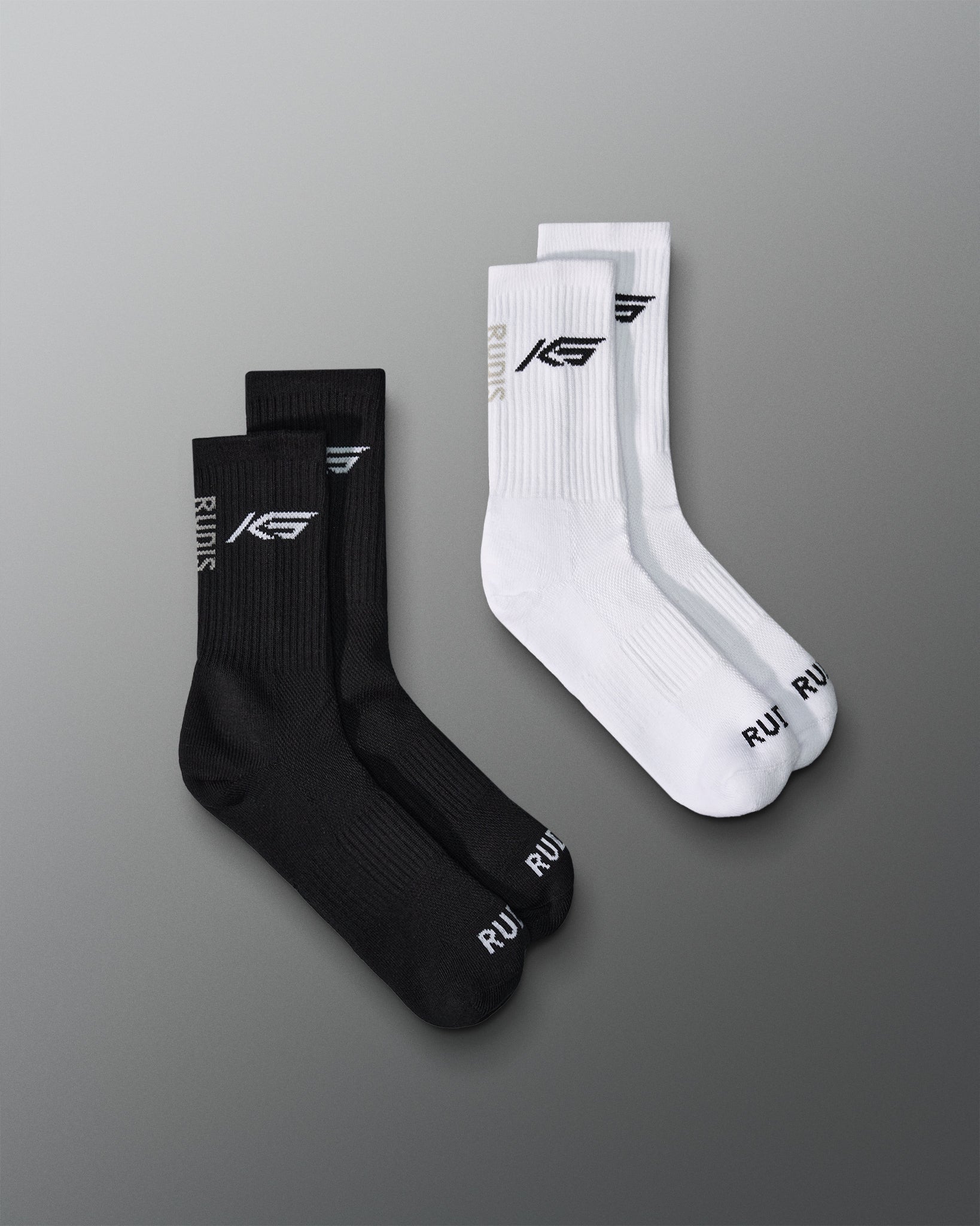 RUDIS RUDIS KS Black/White Knit Essential Socks (2 Pair) – Built for Impact