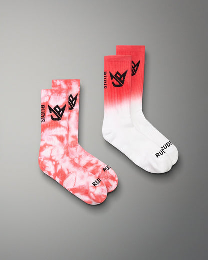 RUDIS JB Coral Tie Dye Knit Essential Socks (2 Pack)