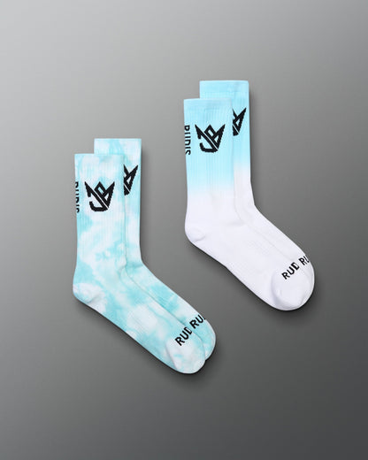 RUDIS JB Aqua Tie Dye Knit Essential Socks (2 Pack)